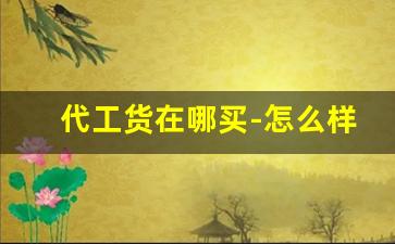 代工货在哪买-怎么样可以买到代工厂的东西