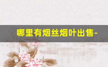 哪里有烟丝烟叶出售-附近散装烟叶和烟丝哪里有卖的
