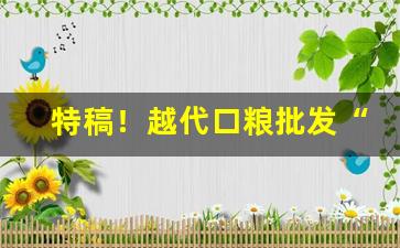 特稿！越代口粮批发“措手不迭”