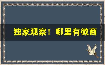 独家观察！哪里有微商的微信号“高官尊爵”