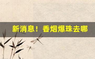 新消息！香烟爆珠去哪里批发“草率从事”