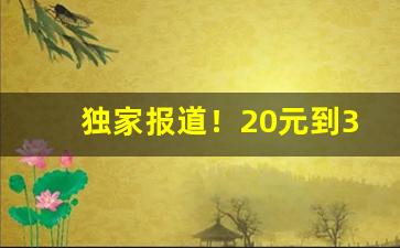 独家报道！20元到30元新手香烟排行“白屋之士”