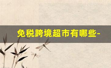免税跨境超市有哪些-跨境直购店铺是免税店吗