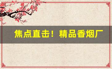 焦点直击！精品香烟厂家直销批发代理“巴高望上”