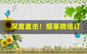 深度直击！烟草微信订货“不相能”