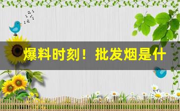 爆料时刻！批发烟是什么意思网络用语“调兵遣将”