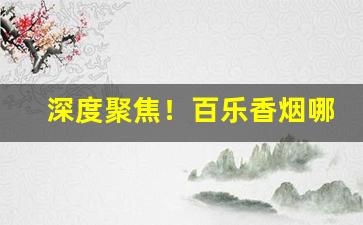 深度聚焦！百乐香烟哪有卖“不腆之仪”