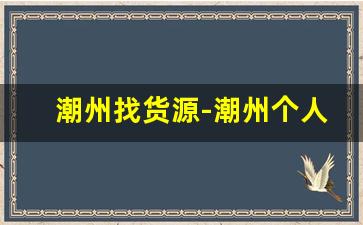 潮州找货源-潮州个人做无货源开店招募