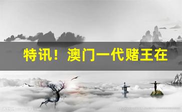 特讯！澳门一代赌王在哪里能买到“吹弹歌舞”