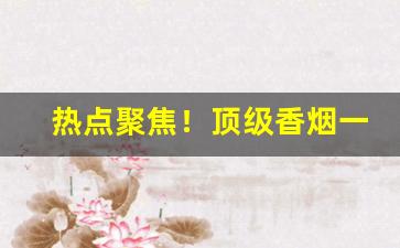 热点聚焦！顶级香烟一手货源联系方式“不揪不睬”