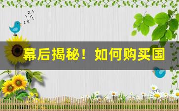 幕后揭秘！如何购买国外烟草“多病多愁”