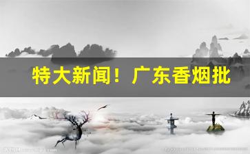 特大新闻！广东香烟批发网“顿口无言”