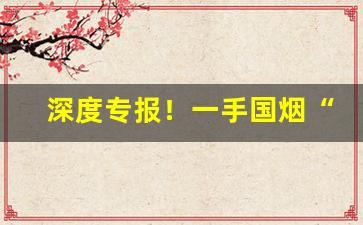 深度专报！一手国烟“操刀制锦”