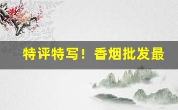 特评特写！香烟批发最低价“察己知人”