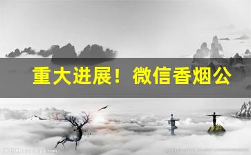 重大进展！微信香烟公司免费招募代理“吹毛求瑕”