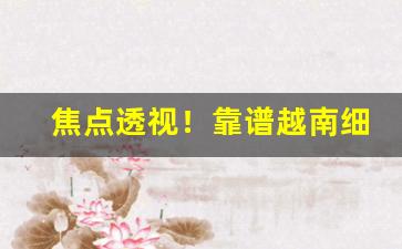 焦点透视！靠谱越南细支香烟一手货源“割肚牵肠”