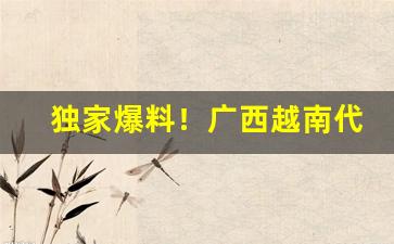 独家爆料！广西越南代工一手香烟“愁肠寸断”