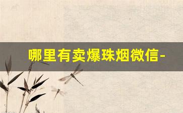 哪里有卖爆珠烟微信-带爆珠的烟有哪些