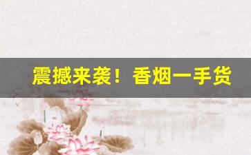 震撼来袭！香烟一手货源进货渠道“旦暮入地”